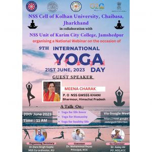 National Webinar on the occasion of 9th International Yoga Day